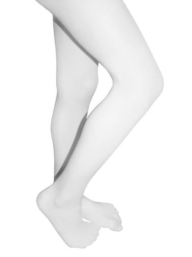 Butterfly Girls Microfiber Hold and Strech Footed Tights - White (Size C)