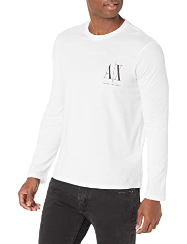 Long Sleeves Front Print Logo T-shirt Uomo Bianco M