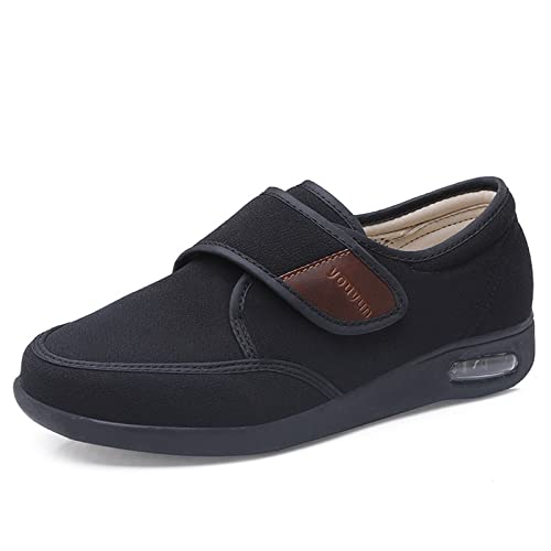 SMPAA Diabetikerschuhe Damen Bequemes Gehen Laufen Weite Einstellbare Atmungsaktive Polsterung Sneaker Für Diabetes Patienten,Schwarz,41 Cover