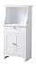 American Furniture Classics 25503 OS Home and Office Microwave/Coffee Maker Utility Cabinet with Drawer, Small, White, 1 Cabinet