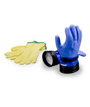 DUI Zip Gloves Heavy Duty Dry Suit Gloves with Liners (MD)