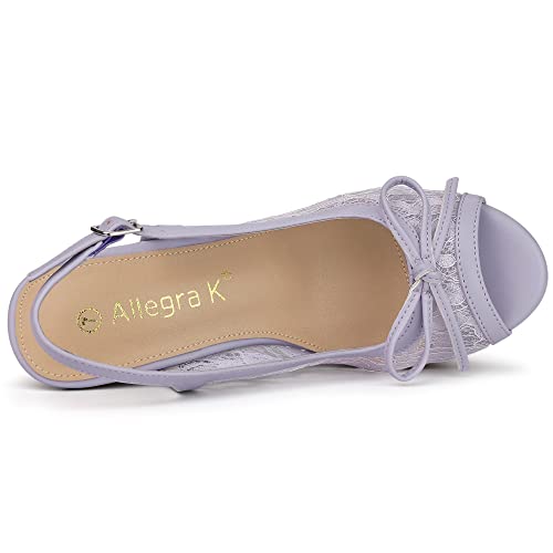 Allegra K Allegra K Women's Lace Platform Purple Flower Wedges Wedge Heel Sandals 6 M US