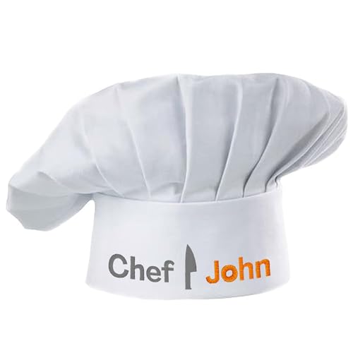 Personalized Embroidered Chef Hat with Custom Name! Adjustable Kitchen Accessory for Mom, Dad, Kitchen Cooking Chef Hat for Men and Women, Custom Baking Hat, Ideal for Mothers Day & Fathers Day