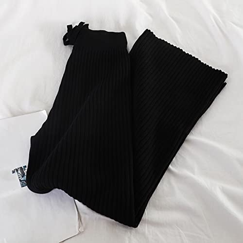 Pantalon large en tricot noir streetwear idéal pour le quotidien