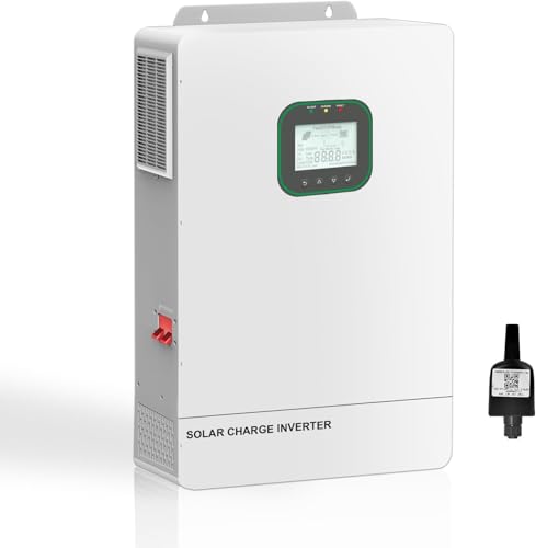 Image of All in One 6500W Solar Hybrid Inverter Pure Sine Wave Inverter with Single Phase Split Phase，MAX 6 Parallel, Work with 48V Lead Acid/LiFePO4 for Home, RVs, (6.5KW-WiFi)