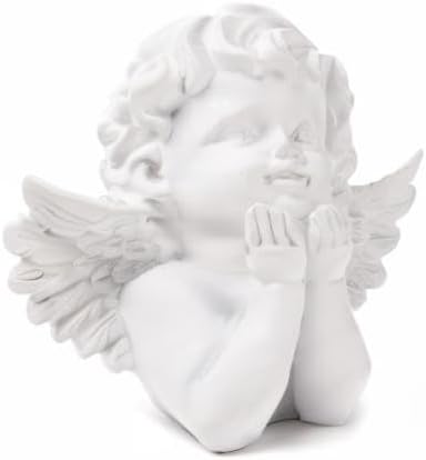 Miniatura 10 de BRABUD Estatua de ángulo blanco de resina estatua de querubín rezando interior al aire libre hogar jardín alas ángel decoración figura colección 4.9