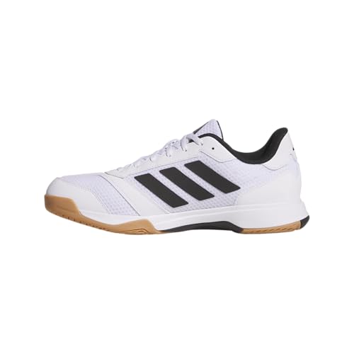adidas Men's Ligra 8 Indoor Shoes Sneaker, White/Black/White, 10