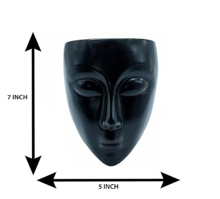 Image of Wall Mounted Face Planter Set, Black and White, Decorative Indoor Plant Holder, Modern Home Decor, 2 Pieces (Plastic)
