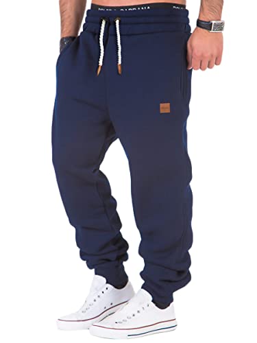 REPUBLIX Herren Sporthose Jogger Jogginghose Sweatpants Trainingshose R-0053 Navyblau L