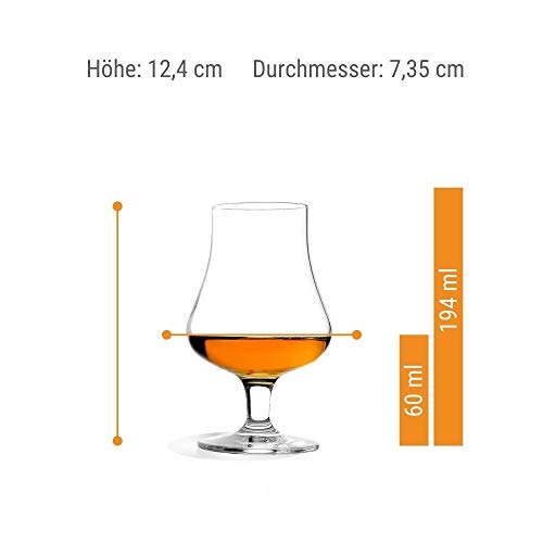 Foto von Stölzle Lausitz Nosing Glas 194 ml I Whisky Gläser 6er Set I Bleifreies Kristallglas I Hochwertiges Scotch Glas I spülmaschinentauglich I Einzigartige Gläser für den besonderen Anlass