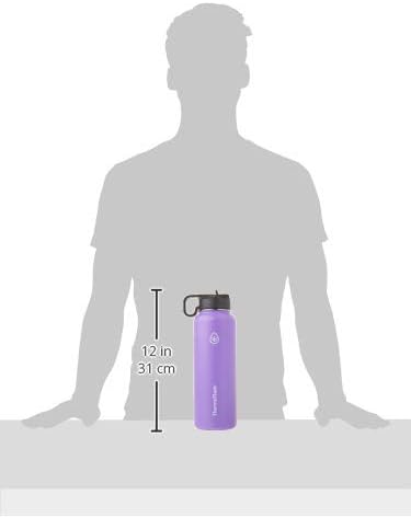 ThermoFlask 40 oz Double Wall Vacuum Insulated Stainless Steel Water Bottle - Reusable with Leakproof Chug & Straw Lids - Keeps Drinks Cold 24 hr/Hot 12 hr - Easy Maintenance - Gym/On-the-Go, Plum - Image 9