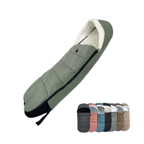 Saco universal para cochecito (footmuff) para Babyzen YOYO/YOYO2 y Bugaboo, base de tela impermeable, fácil de limpiar, cubrepiés cálido para cochecitos (estándar, oliva)