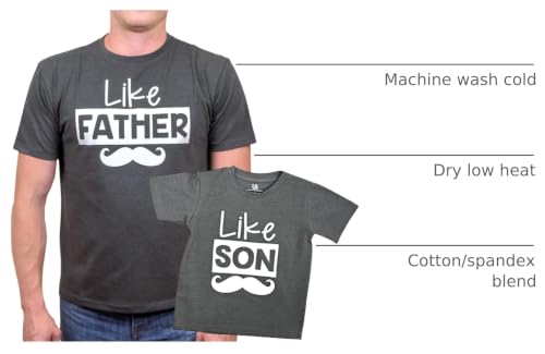 Image of Unique Baby Like Father Like Son Mustache Daddy and Me Matching Father's Day Shirts Set Navy