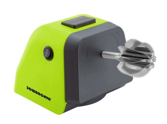 Image of Sowbaghya Coco 2-in-1 Electric Coconut Scraper & Knife Sharpener | Powerful Motor | Fresh Coconut Grating at Home | Compact & Easy to Clean | 1 Year Warranty | Green
