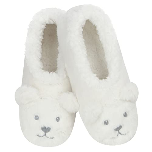Image of Snoozies Womens Slipper Socks -Cozy Fuzzy House Slippers for Indoor Use - Soft Sole Slippers - Wild Animals