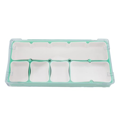 Caja de almacenamiento para piezas de relojería con 5 compartimentos, organizador apilable para movimientos de reloj con almohadilla de esponja, contenedor acrílico para tornillos (Verde)
