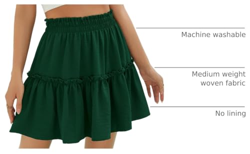 Image of Berydress Womens Ruffle Mini Skirt High Waist Flowy Casual Summer Skirts | A Line Trendy Fashion, Tiered Ruffle Hemline, Western Style, Boho Beach Vacation, Going Out, Dinner, Church, Party