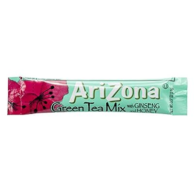 AriZona Green Tea with Ginseng Sugar Free Iced Tea Stix, Low Calorie Single Serving Drink Powder Packets, 10 Count (Pack of 12)