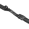 Juntan 20mm Metal Watch Strap, Stainless Steel Curved Ends Tapered Flexible Watch Band Replacement Bracelet Deployment Double Flip Lock Buckle Black #3