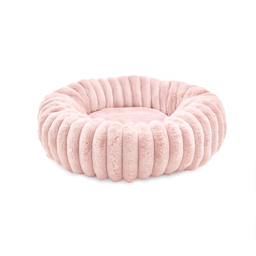 Record - Cuccia Rotonda Comfit per cani e gatti. Lettino per animali morbido e accogliente in peluche. Misure 50 x 15h cm, Rosa