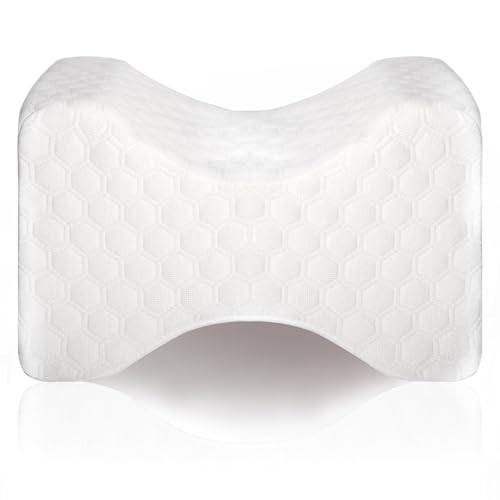 ZHABAYEN Knee Pillow for Sleeping on Side, Memory Foam Leg Pillow with Washable Cover, Side Sleeper Cushion to Relieve Lower Back, Knee, Hip And Joint Pain