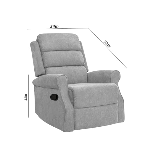 Image of Comfy Fabric 1 Seater Recliner Sofa, Premium Upholstery with Soft Padding & Comfortable Cushions, Manual Recliner Chair for Home & Living Room | Grey