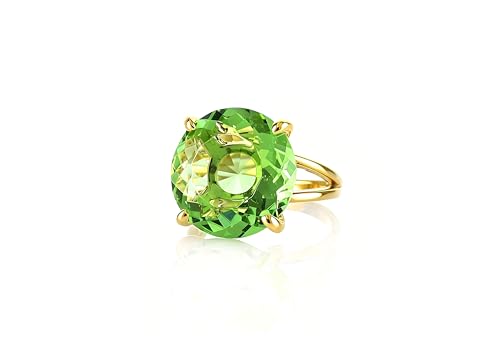Bague Tourmaline Verte Or 14K | Le Cadeau d'Anniversaire Idéal d'Octobre