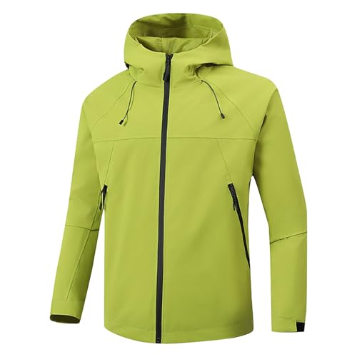 2025 Damen-Jacke, wasserdicht, winddicht, große Größe, dick, einfarbig, mit Kapuze, Schneemantel, für den Außenbereich, Herbst, Winter, günstig, Damenjacken, Wandern, Regenschutz, 01 # Grün, 52