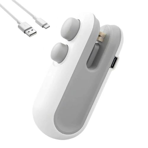 2-in-1 Bag Sealer and Cutter, Mini Food Sealer with Magnet Design, Mini Rechargeable Handheld Bag Sealing Machine for Chips Snacks Plastic Bags Fresh Storage (White, 1 PC)