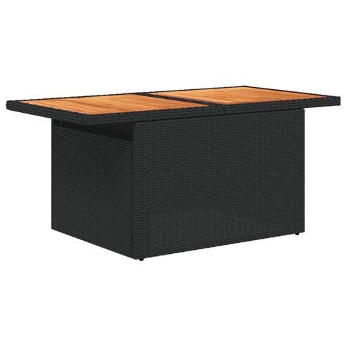 IKAYAA Muebles Jardín con Mesa Tablero Ajustable, Ratán y Acero, Sofa Jardin con Mesa, Conjunto Jardín, Juego de Sofás Ratán, Sofa para Terraza, Negro y Crema 6 pzas Type-66 - imagen 7