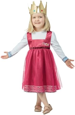 Smiffys Masha and the Bear Masha-Kostüm, Kleid und Krone