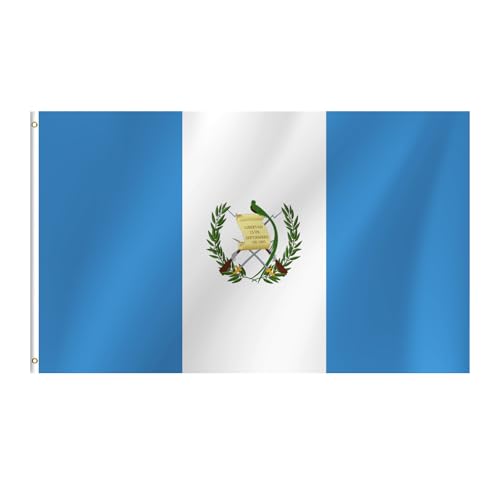 Guatemala Flag 3x5 Ft Guatemalan Flag Vivid Color Fade Resistant With Brass Grommets for Party Parades Sports Events Patriotic Holidays Outdoor Indoor Decorations