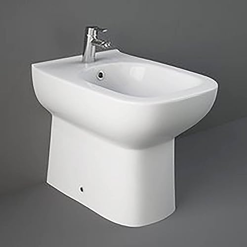 Coppia Di Sanitari Monoblocco Con Scarico A Pavimento E Cassetta In Ceramica, Bidet Filomuro E Copriwc Originale, Origin - 6