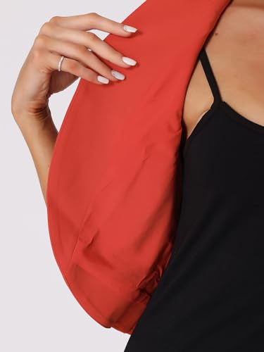Image of Allegra K Short Sleeve Blazers for Women's Business Casual Open Front Work Cropped Shrug Jacket