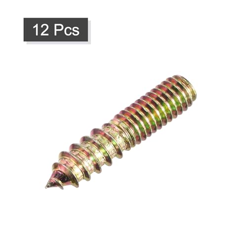 Image of uxcell 5 /16-18x1-1 /2 Hanger Bolts, 12pcs Double Ended Screws Wood Dowel Screws for Furniture