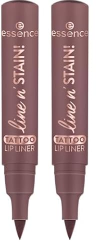 essence line n' STAIN! TATTOO LIP LINER crayon à lèvres, longue durée, mettant en valeur l'oeil, effet colorant, intense en couleurs (2.5ml) (Lot de 2)