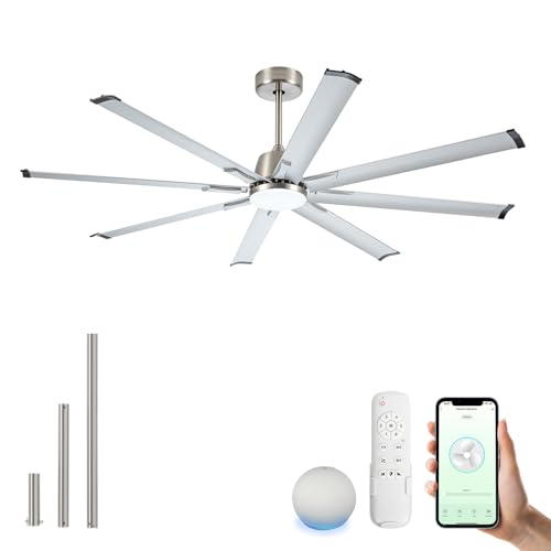 Smart Industrial Ceiling Fan with Light for Indoor and Outdoor Use
