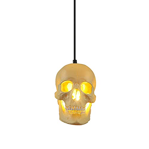 Chandelier Crâne E27 YRYRYW Jaune Pâle 15x25cm pour Déco Bar et Chambre