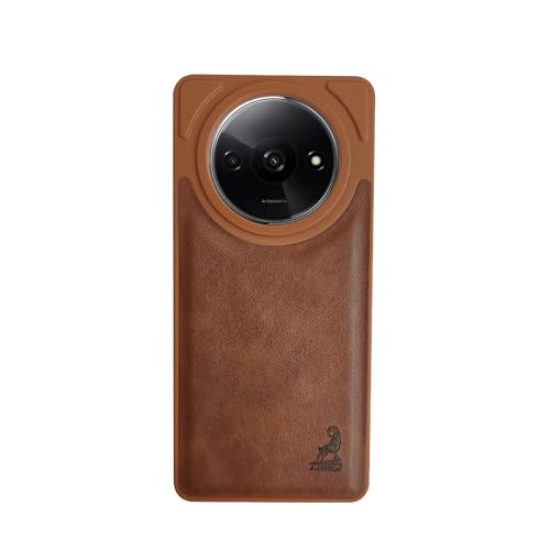 Image of AIBEX Shield Back Cover Case Compatible with Poco C61 / Xiaomi Redmi A3 Back Cover | Flexible Vegan Leather | Full Camera Protection | Raised Edges | Super Soft-Touch | Bumper Case