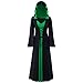 Produktbild Mittelalter Kostüm Damen Langarm Kleid mit Kapuze Renaissance Cosplay Dress Piebo Lang Umhang Lace Up Gothic Kleider Halloween Weihnachten Karneval Fasching Viktorianischen Königin Vampir Hexenkostüm