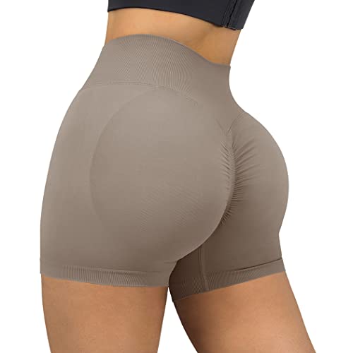 Image of SUUKSESS Women Seamless Booty Shorts Butt Lifting High Waisted Workout 3 inch