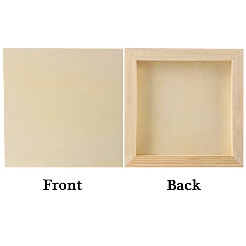 image for KASIYLUX ADXCO 8 Pack Wood Panels 6 x 6 Inch Unfinished Wood Canvas Wo