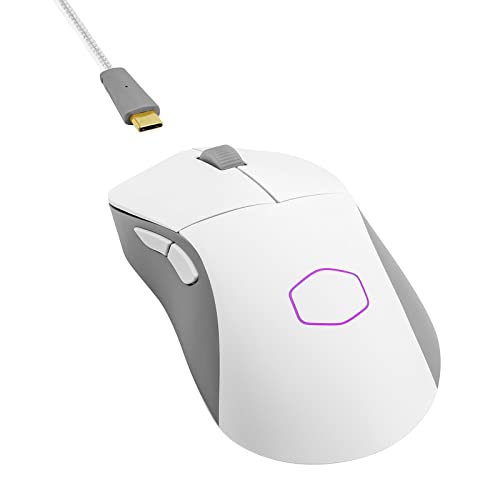 MM731 RGB-LED Ultralight 59g Hybrid Wireless Gaming Mouse - 19K DPI PAW3370 Optical Sensor, 70 Million Click Optical Switches, MasterPlus+ (38K DPI, PC only), Ergonomic - Matte White