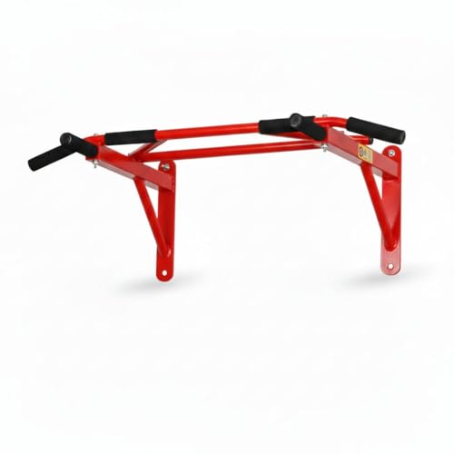 Protoner Multigrip Wall Mounted Chin up Bar Pullup bar (Red)