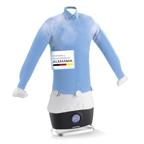 CLEANmaxx Plancha automática para camisas Pro Steam, con función de vapor y pantalla táctil, dispositivo de planchado para camisas y blusas, reduce los olores, desinfecta, alisa, seca y refresca