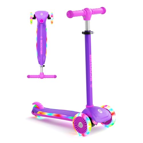 XJD Patinete para niños a partir de 3 años, patinete para niños pequeños con 3 alturas ajustables