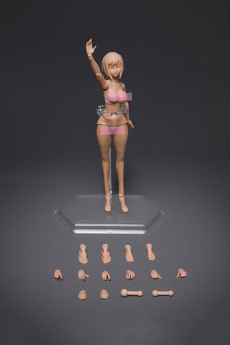 Fremego 1/12 Scale Female Body,6inch Joint Flexible Action Figure Body Plump Body Type with Head Sculpt&Stand Collection ST05B