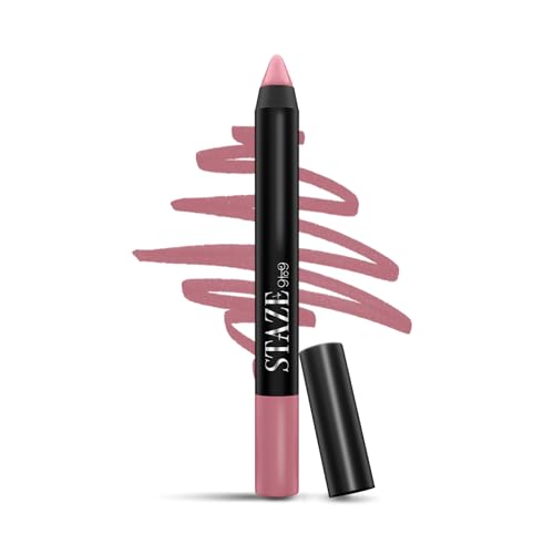 Image of Staze Pout On Transfer proof Lip Crayon | Upto 12 hours long stay | One Swipe High Matte Pigment | Vitamin E & Jojoba Oil | Sharpenable Smudgeproof & Waterproof Lip Crayon | 09 Mauve On | 3.5g