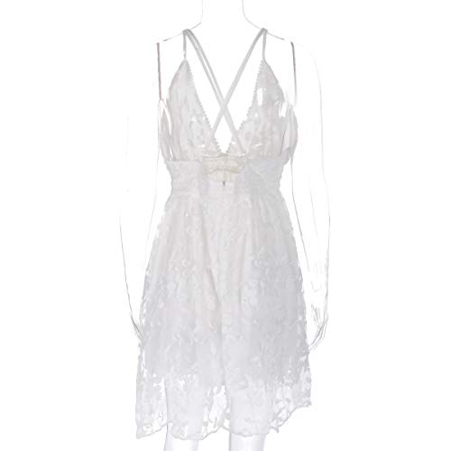 Abito da Donna Boho Senza Maniche in Pizzo a Vita