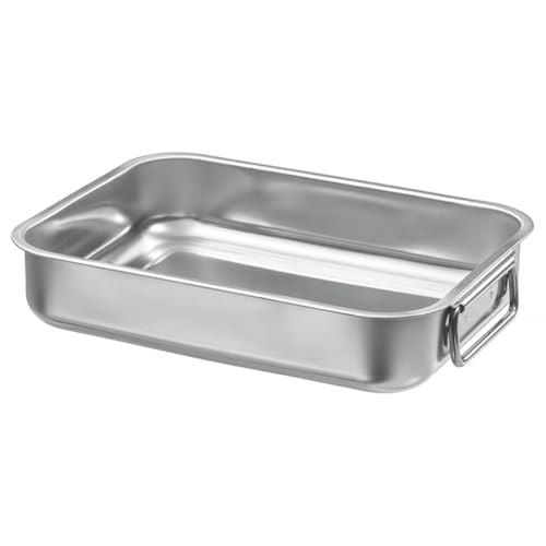 Image of ZYCORE Roasting Tin - Premium Stainless Steel Roasting Tray - Compatible Roasting Baking Tin Pan, Heavy-Duty Roasting Tin Cooking Oven Bakeware Tin with Handles (26x20cm)